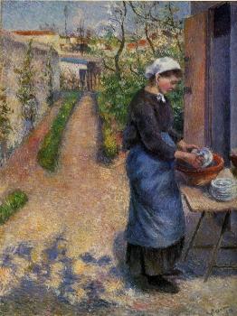 卡米耶 畢沙羅 Young Woman Washing Plates 卡米耶 畢沙羅 Young Woman Washing Plates